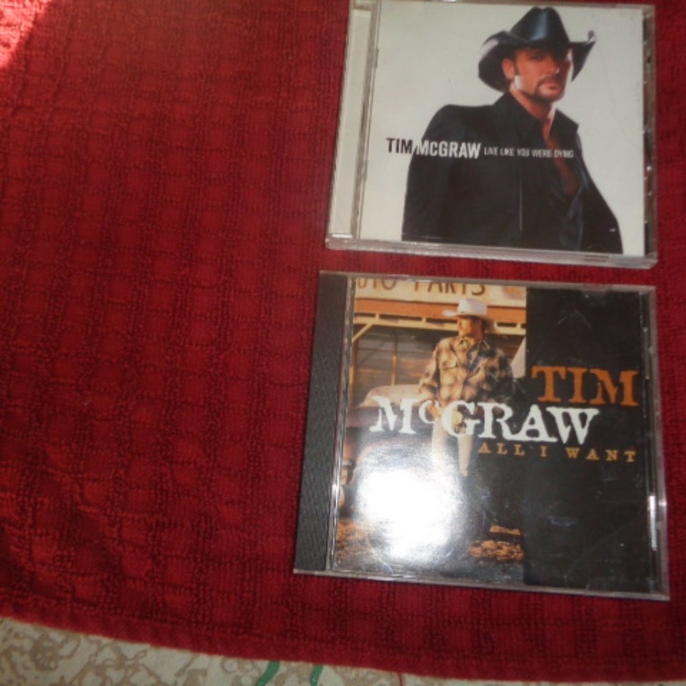 Lot of 2 Tim McGraw Country Western CD's - All I Want / Live Like You Were Dying